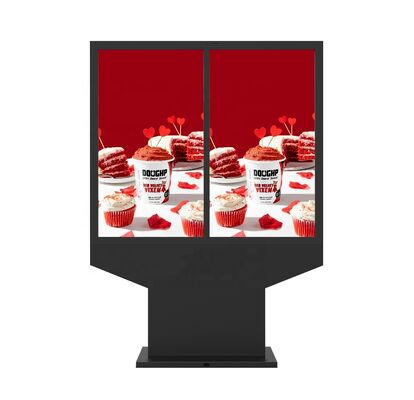 kaufen 55-Zoll Dual-Screen Vertikale Outdoor Digital Signage mit 4000 Nits Helligkeit und wasserdichtem LCD-Werbedisplay Online-Herstellung